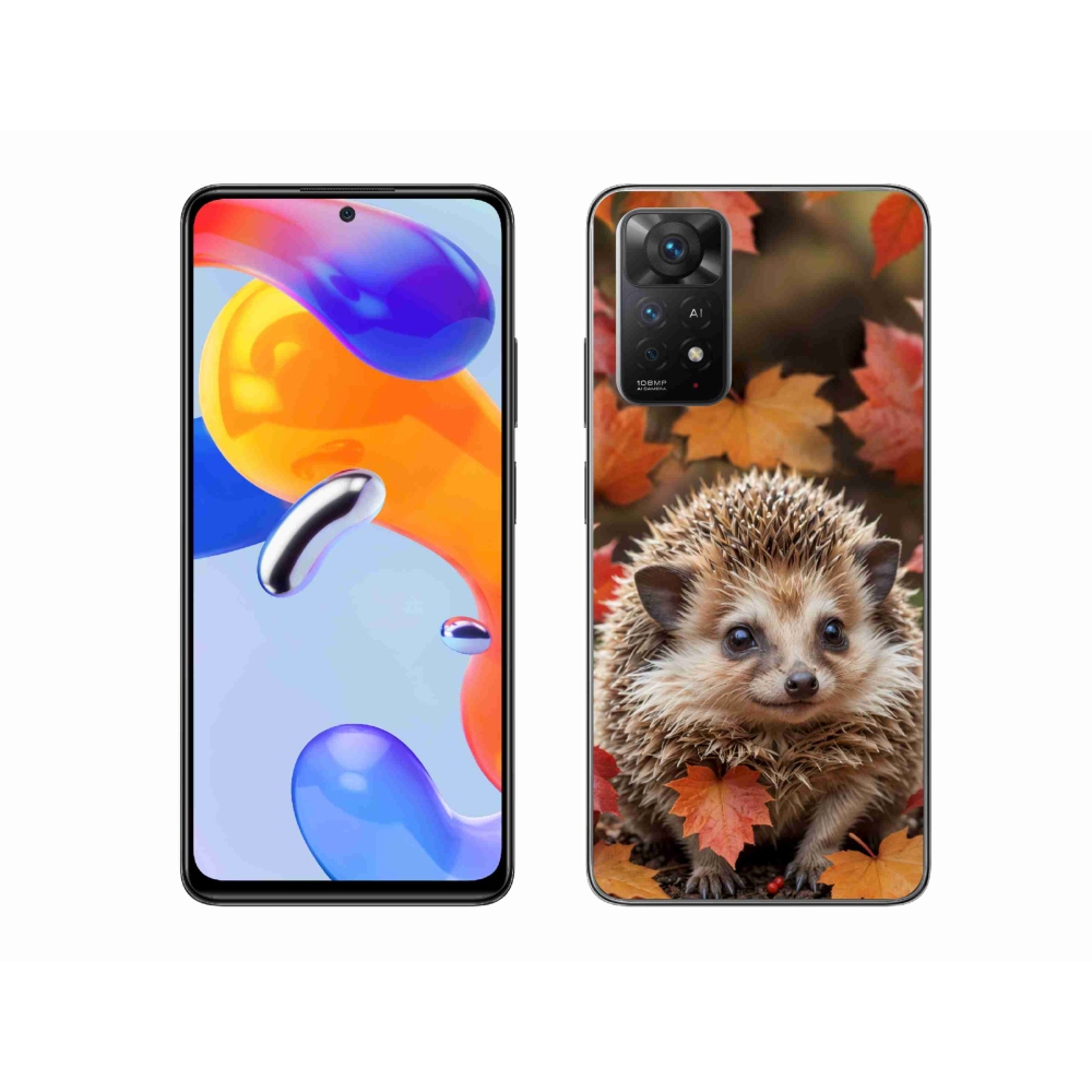 Gél borító mmCase a Xiaomi Redmi Note 11 Pro 4G/5G számára - sün a levelekben