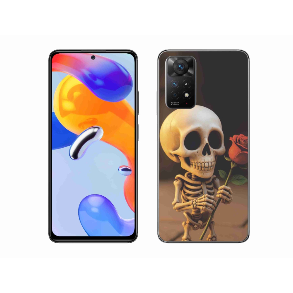 Gél borítás mmCase a Xiaomi Redmi Note 11 Pro 4G/5G számára - csontváz rózsával