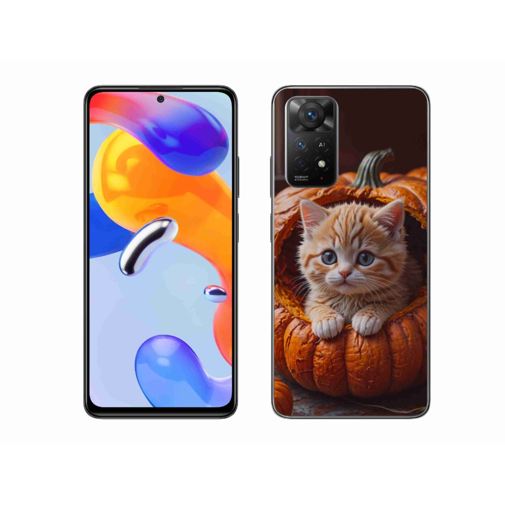 Gél borítás mmCase a Xiaomi Redmi Note 11 Pro 4G/5G-hez - cica és tök 2