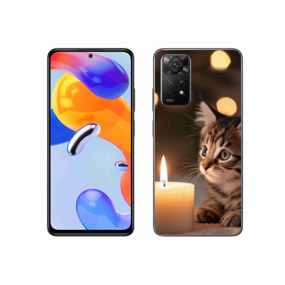 Gél borító mmCase a Xiaomi Redmi Note 11 Pro 4G/5G számára - cica és gyertya
