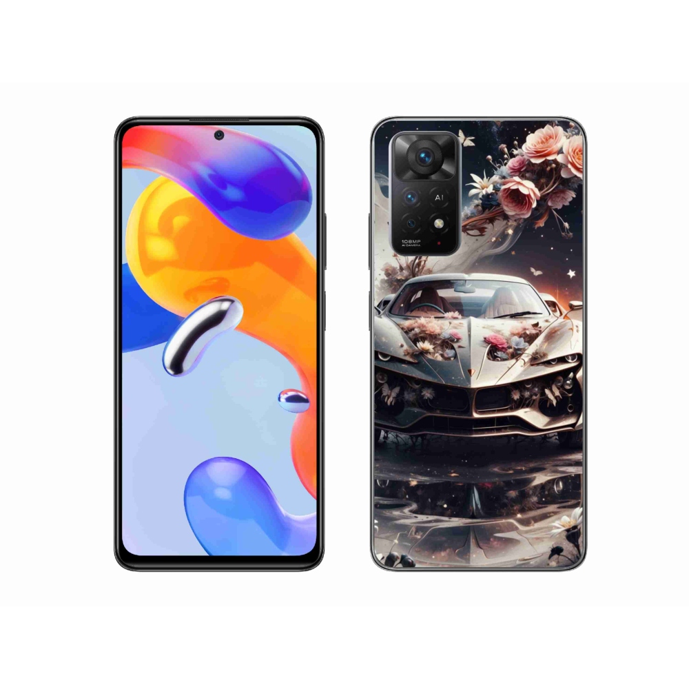 Gél borítás mmCase a Xiaomi Redmi Note 11 Pro 4G/5G számára - virágos sportkocsi