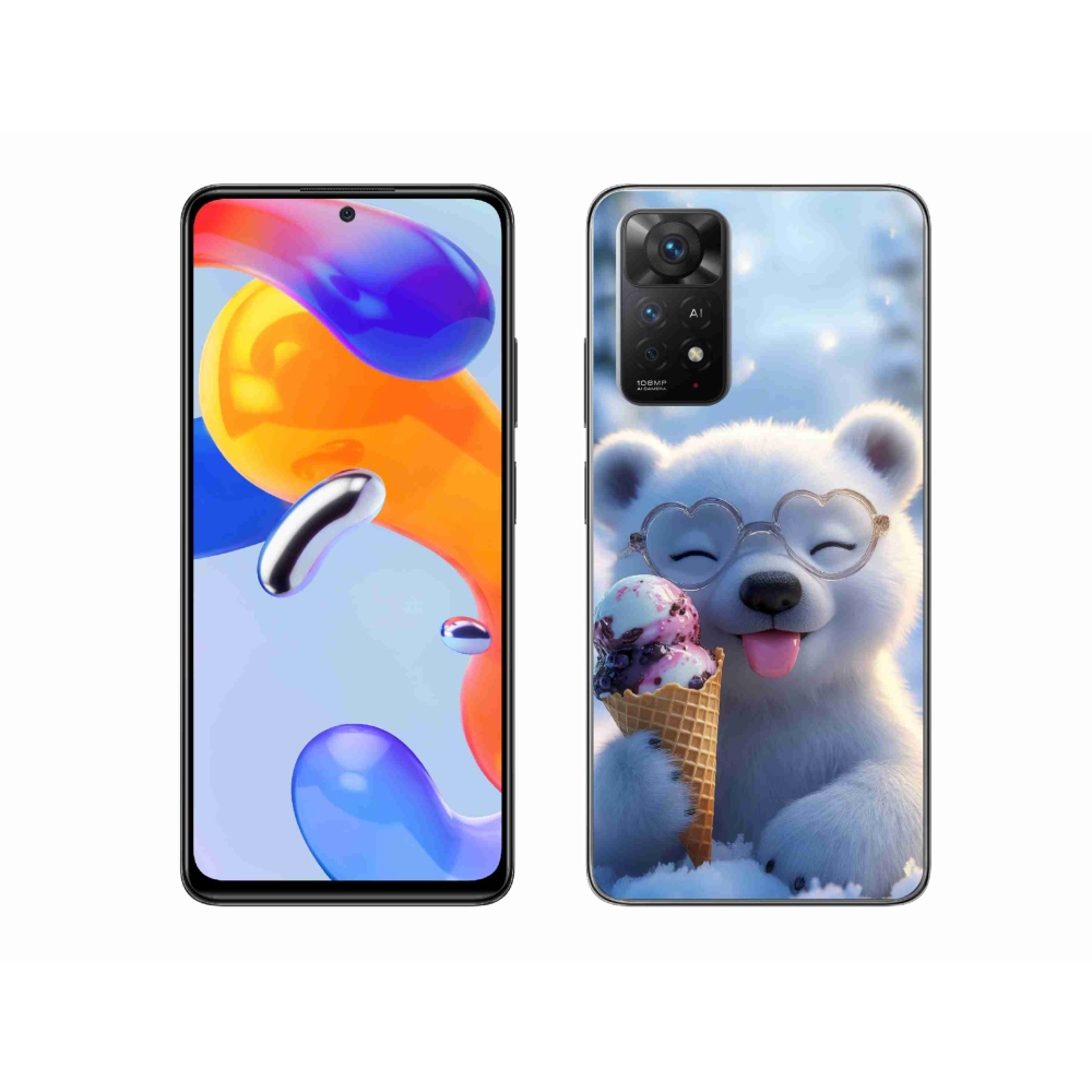 Gél borítás mmCase a Xiaomi Redmi Note 11 Pro 4G/5G számára - mackó fagylalttal
