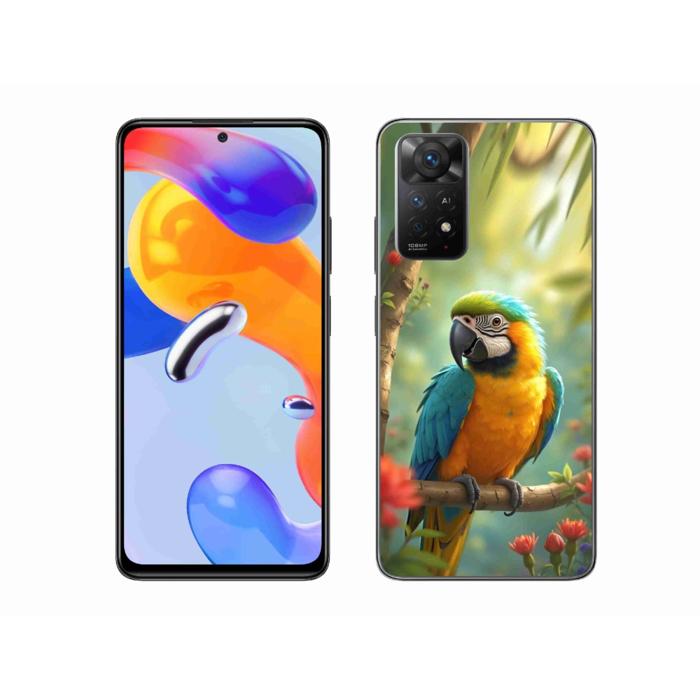 Gél borítás mmCase a Xiaomi Redmi Note 11 Pro 4G/5G számára - papagáj ara kék és sárga