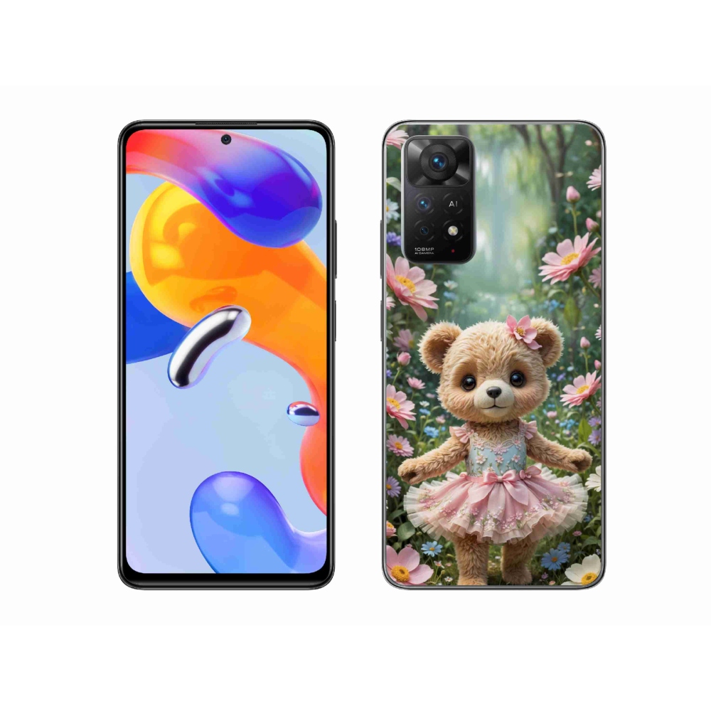 Gél borítás mmCase a Xiaomi Redmi Note 11 Pro 4G/5G számára - aranyos mackó virágokkal