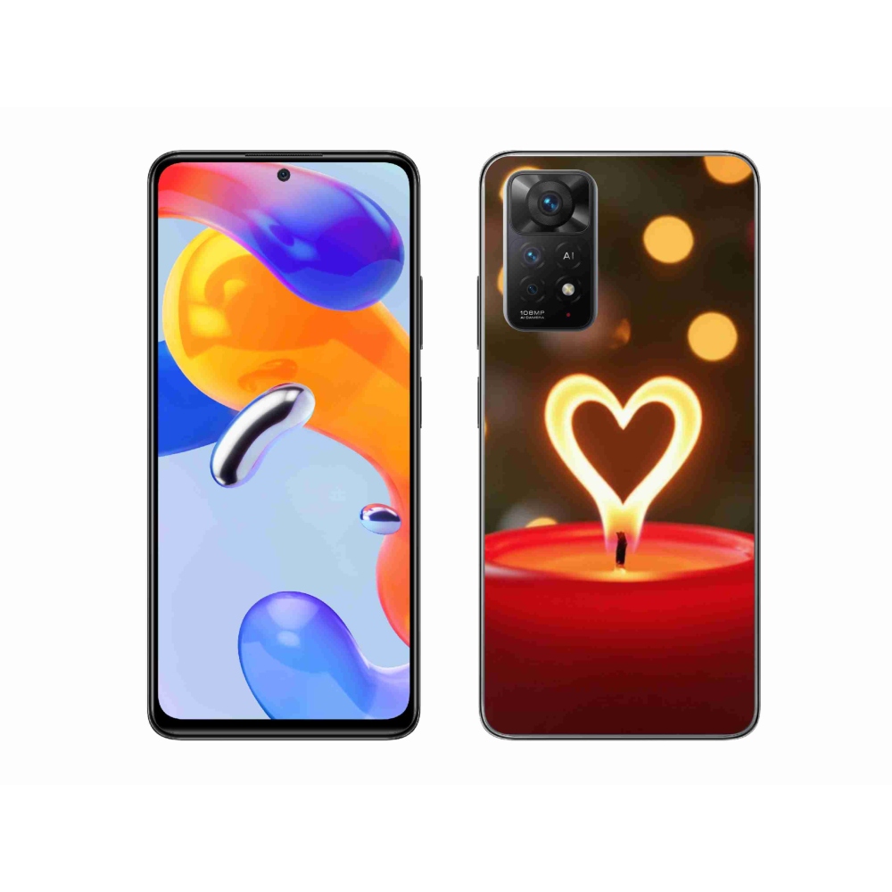 Gél borítás mmCase a Xiaomi Redmi Note 11 Pro 4G/5G-hez - láng szíve