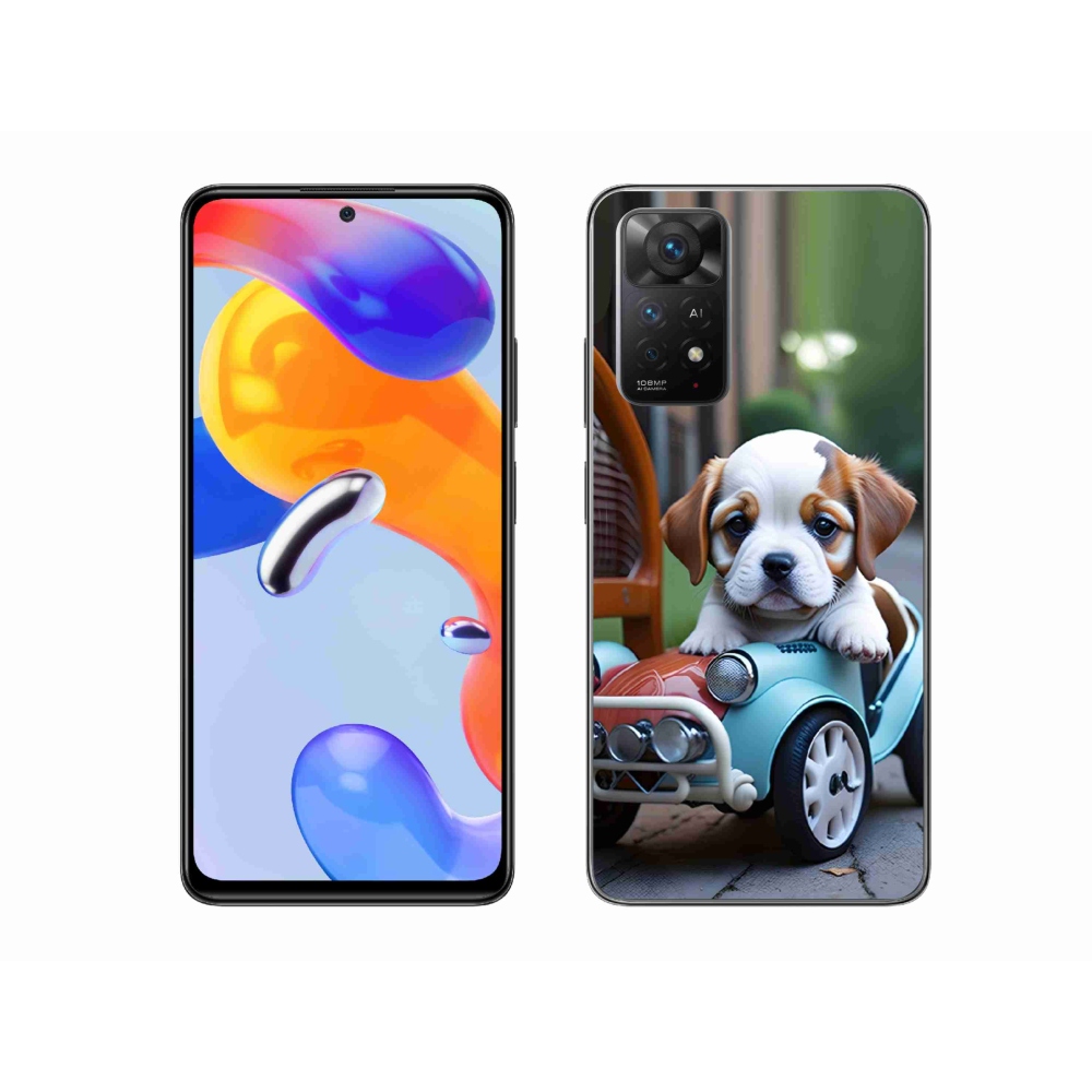 Gél borító mmCase a Xiaomi Redmi Note 11 Pro 4G/5G - kiskutya retro autóban