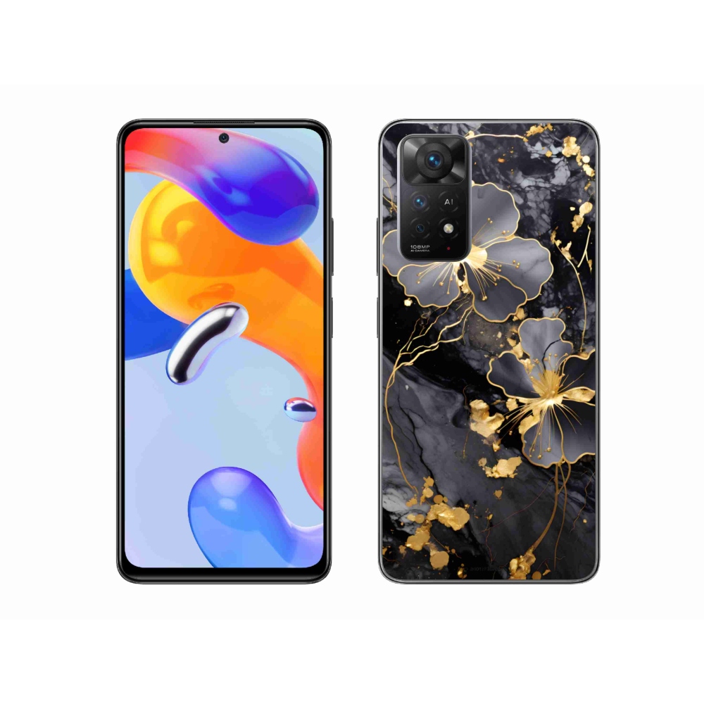Gél borítás mmCase a Xiaomi Redmi Note 11 Pro 4G/5G számára - arany virágok