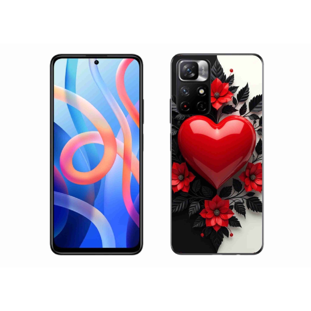 Gél borítás mmCase a Xiaomi Redmi Note 11S 5G-hez - piros szív