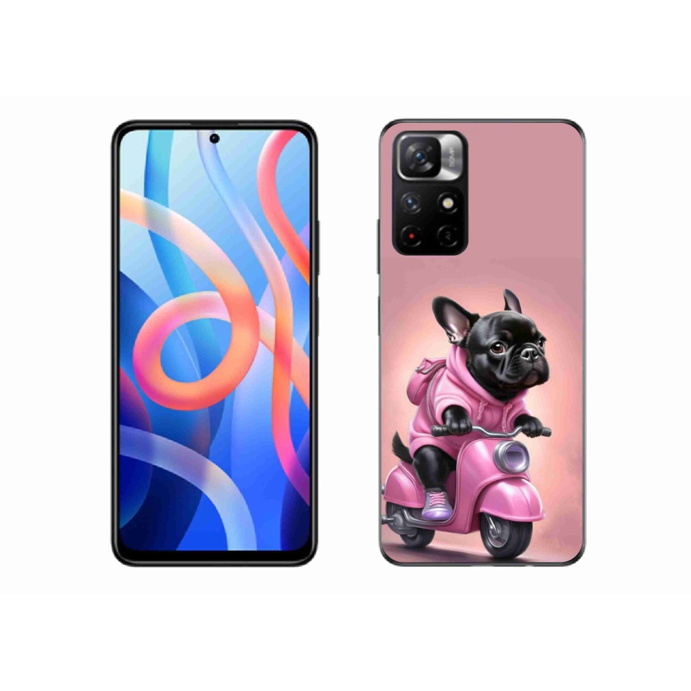 Gél borító mmCase a Xiaomi Redmi Note 11S 5G-hez - francia bulldog egy robogón