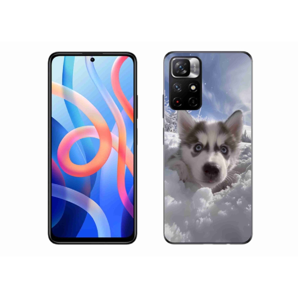 Gél borítás mmCase a Xiaomi Redmi Note 11S 5G számára - husky a hóban