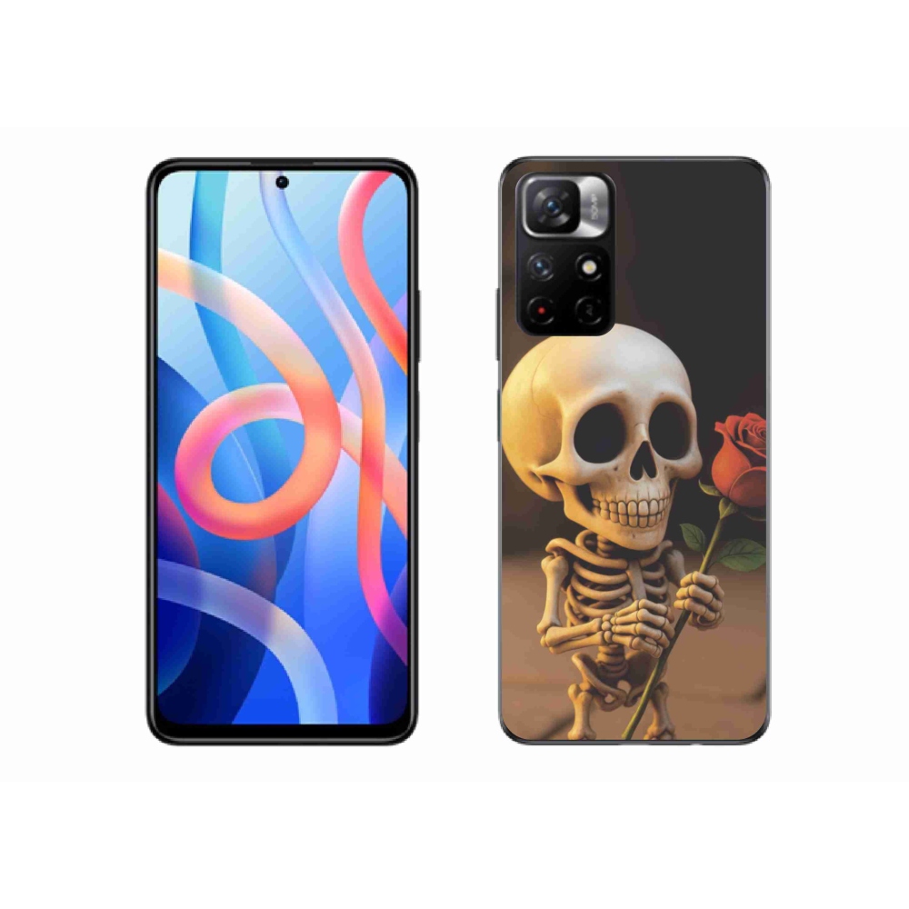 Gél borító mmCase a Xiaomi Redmi Note 11S 5G számára - csontváz rózsával