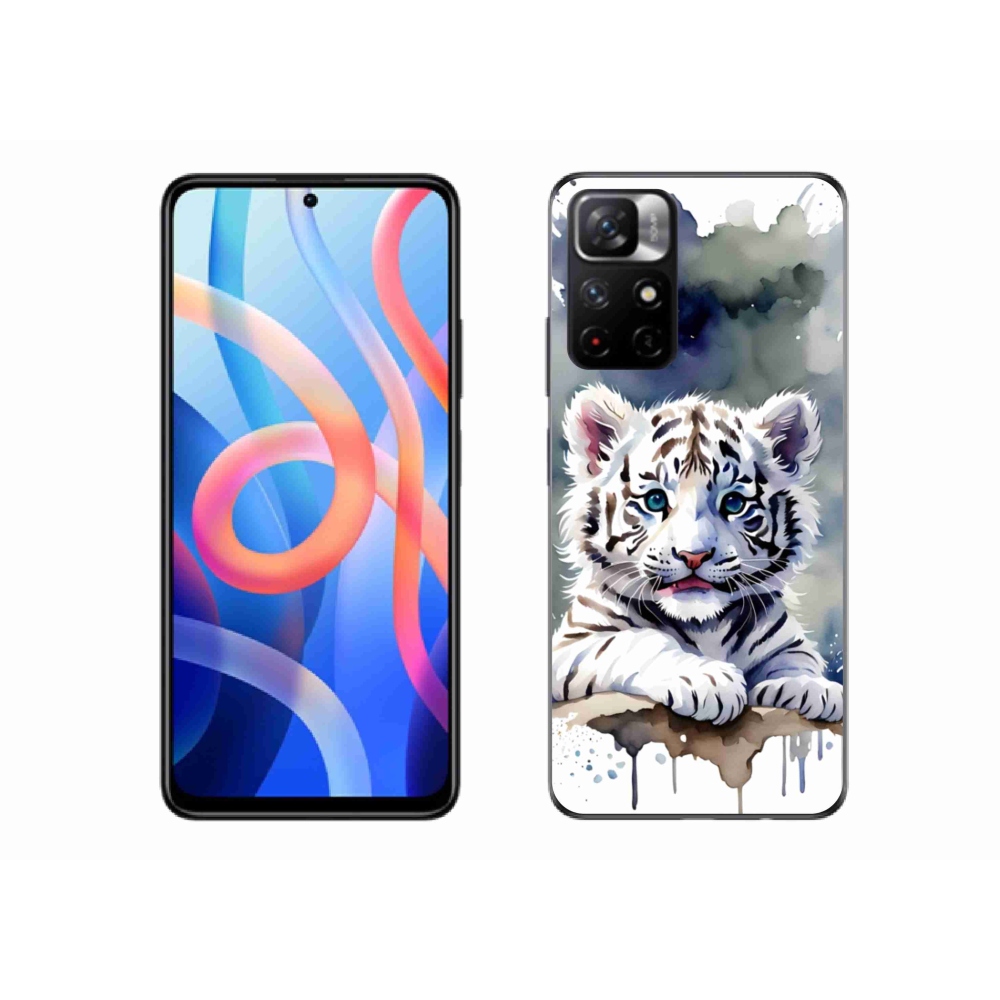 Gél borítás mmCase a Xiaomi Redmi Note 11S 5G-hez - fehér tigriskölyök