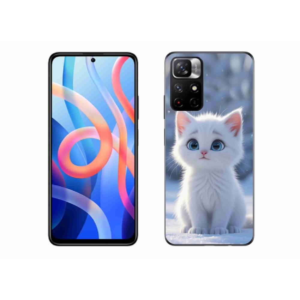 Gél borítás mmCase a Xiaomi Redmi Note 11S 5G/Poco M4 Pro 5G számára - fehér cica 3