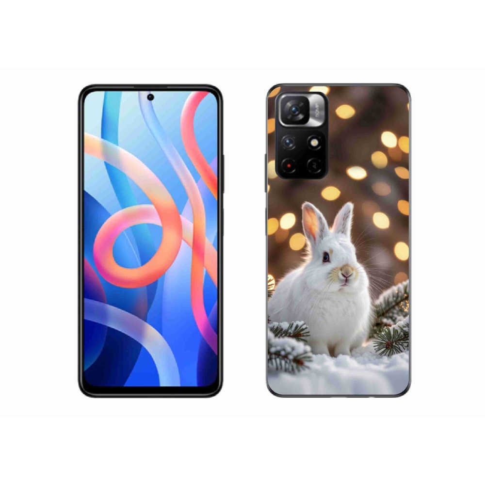 Gél borítás mmCase a Xiaomi Redmi Note 11S 5G/Poco M4 Pro 5G - fehér nyúlhoz