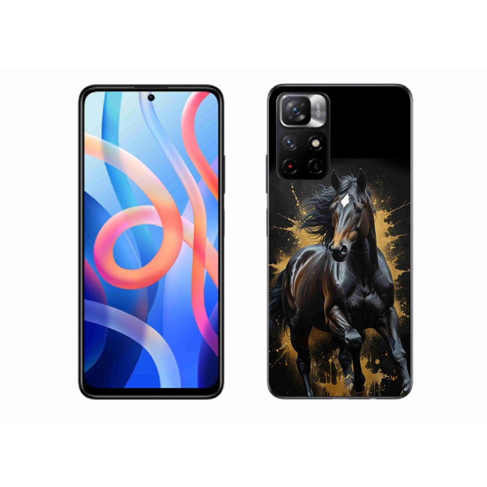 Gél borítás mmCase a Xiaomi Redmi Note 11S 5G/Poco M4 Pro 5G számára - elegáns fekete ménes