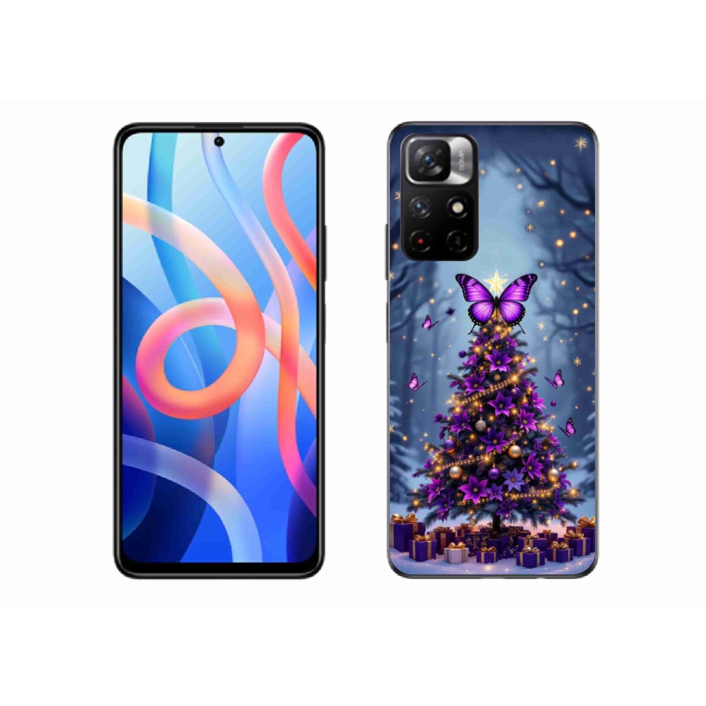 Gél borító mmCase a Xiaomi Redmi Note 11S 5G/Poco M4 Pro 5G - pillangó karácsonyfa számára