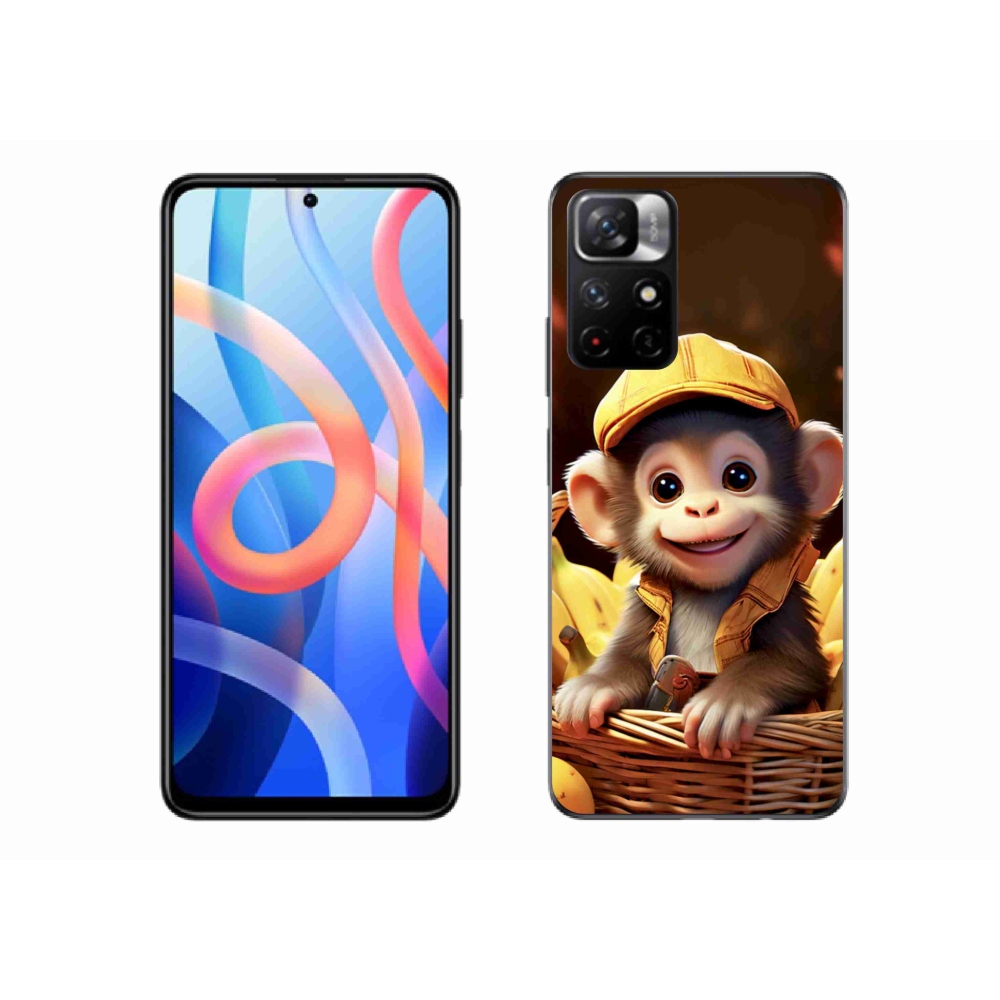 Zselés borítás mmCase a Xiaomi Redmi Note 11S 5G/Poco M4 Pro 5G - majom a kosárban