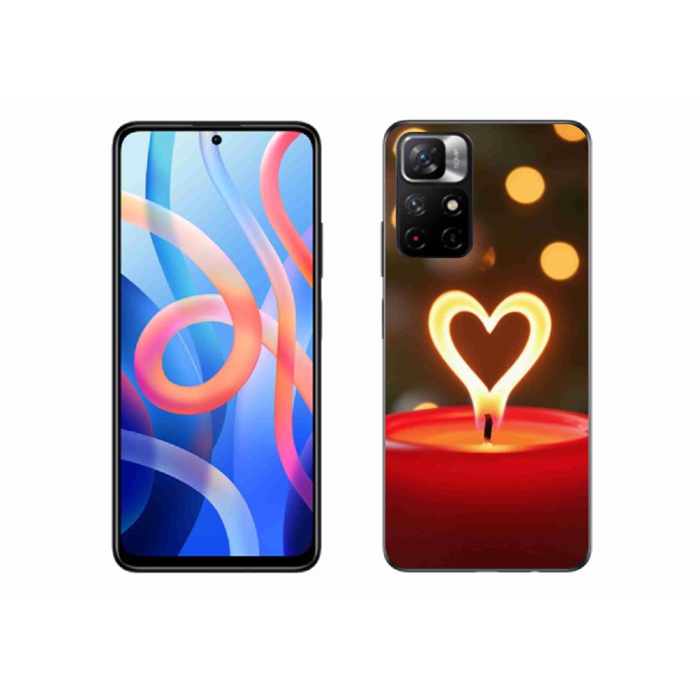 Gél borító mmCase a Xiaomi Redmi Note 11S 5G-hez - láng szíve