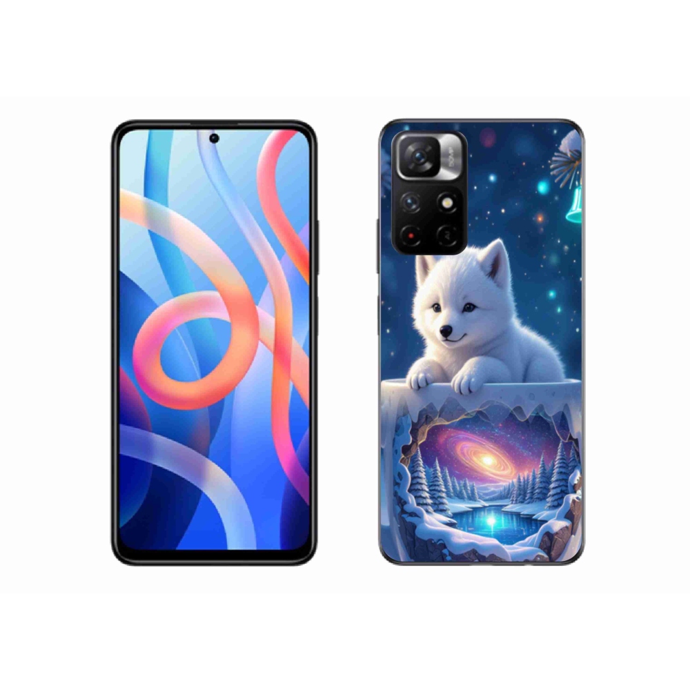 Gél borító mmCase a Xiaomi Redmi Note 11S 5G-hez - karácsonyi kölyökkutya