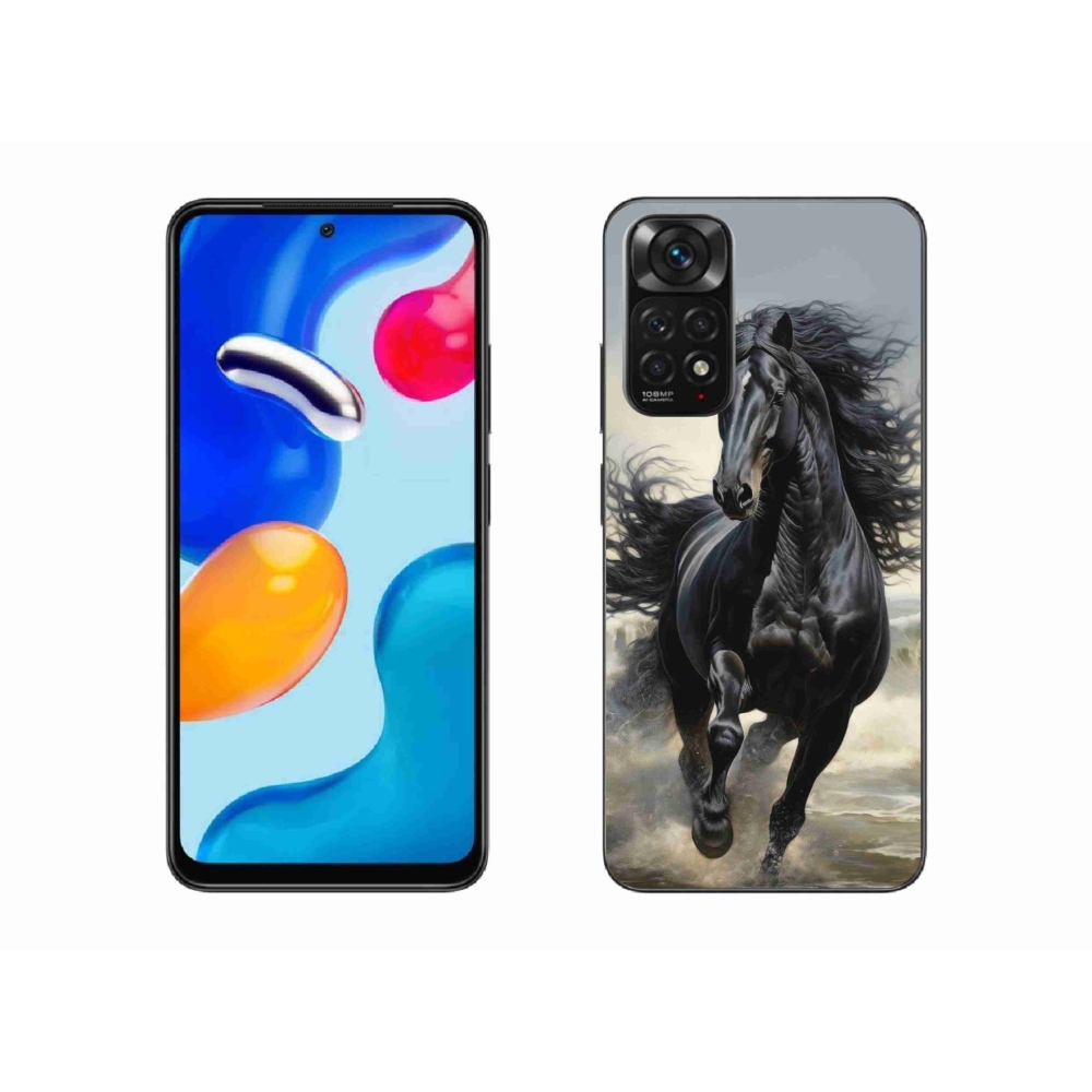 Gél borítás mmCase a Xiaomi Redmi Note 11S-hez - fekete ló futás