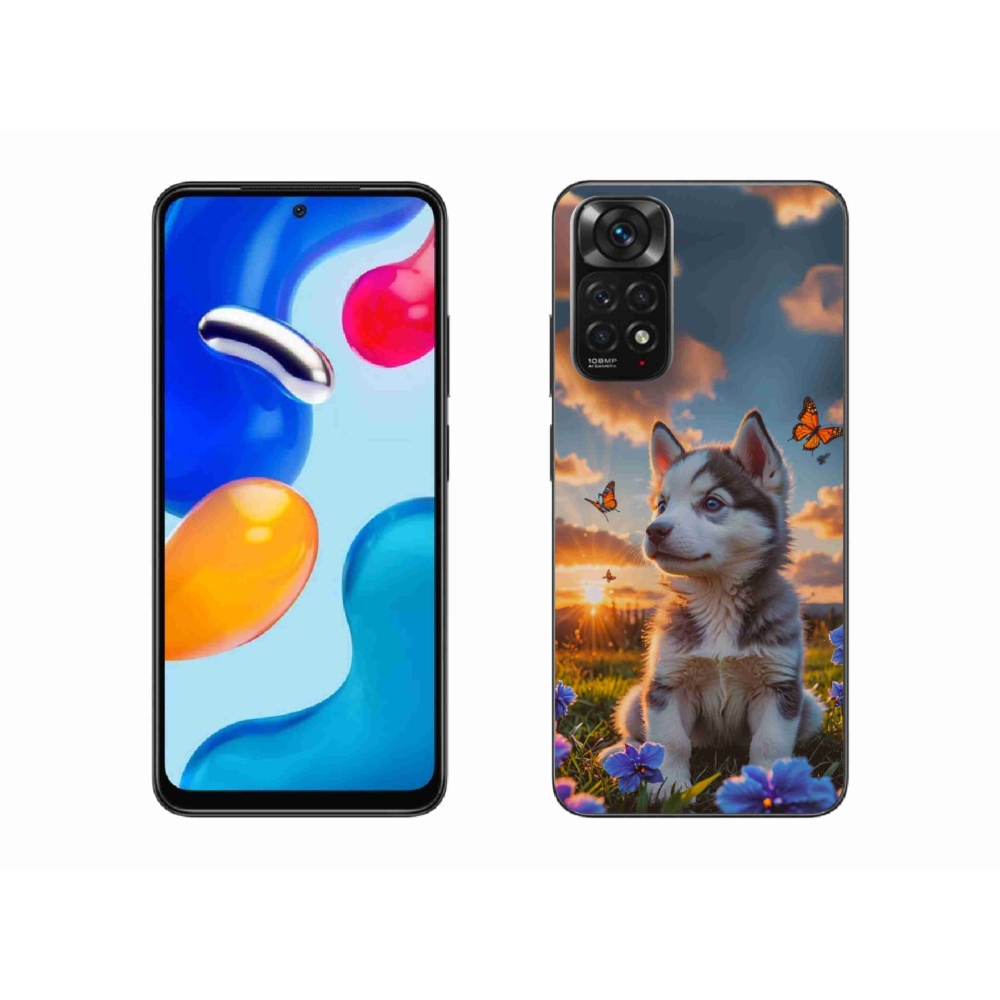 Gél borítás mmCase a Xiaomi Redmi Note 11S-hez - husky a naplementében