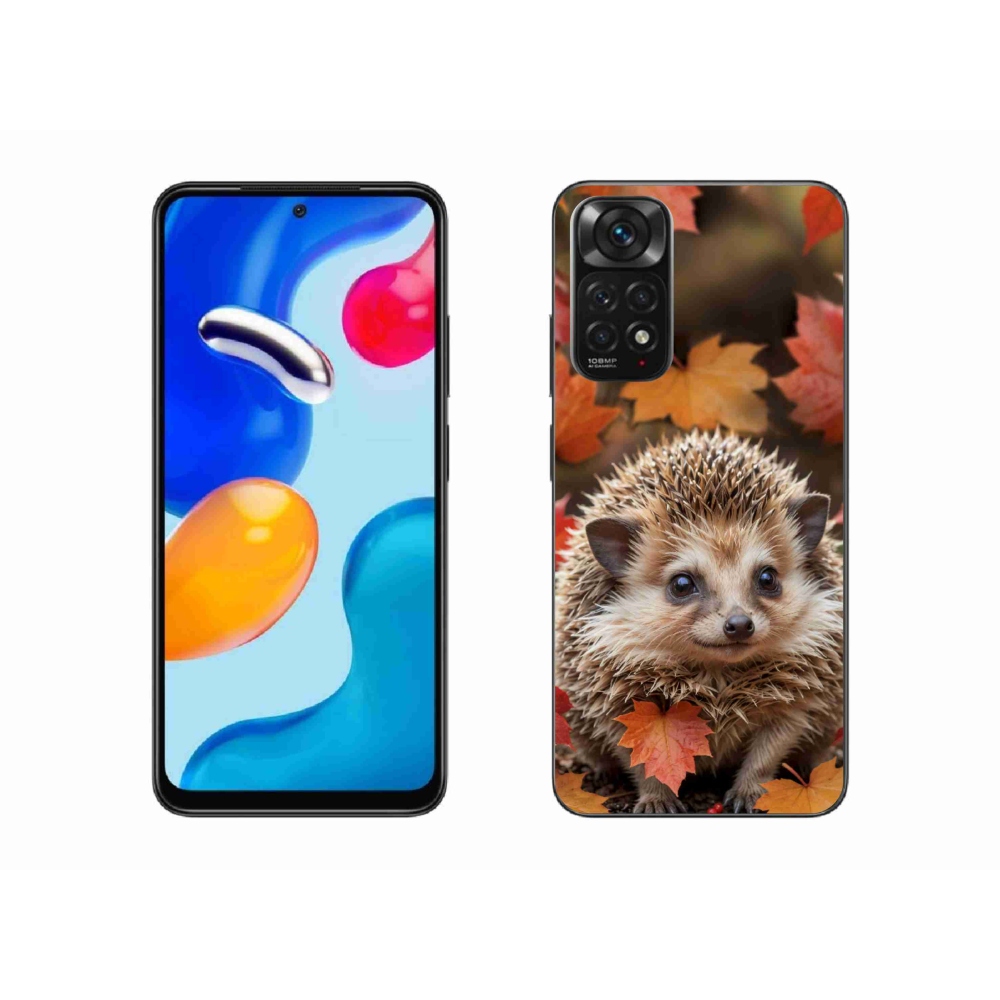 Gél borító mmCase a Xiaomi Redmi Note 11S-hez - sün a levelekben