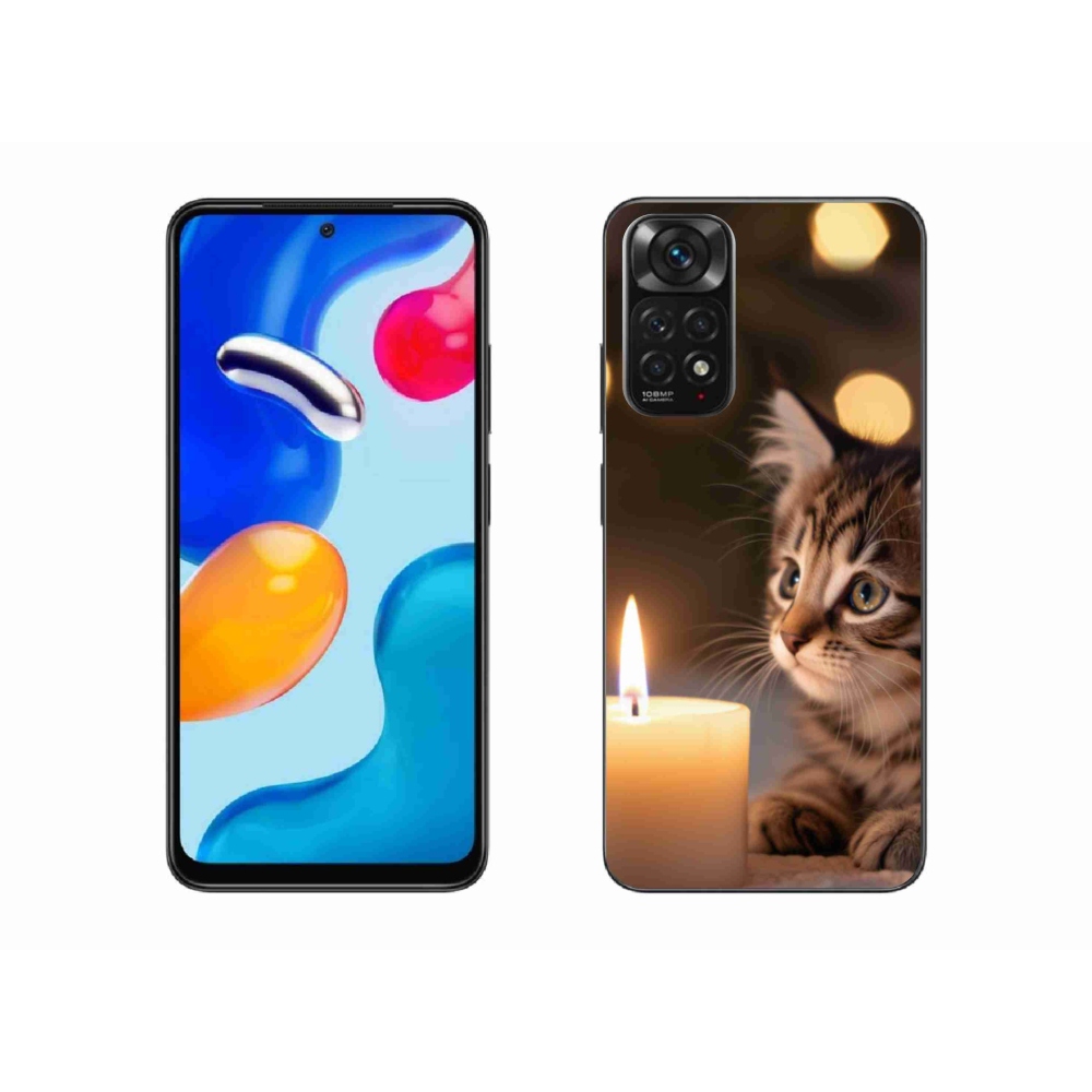 Gél borító mmCase a Xiaomi Redmi Note 11S-hez - cica és gyertya
