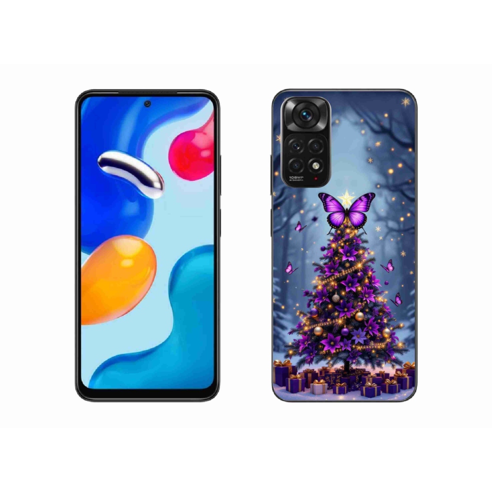 Gél borítás mmCase a Xiaomi Redmi Note 11S-hez - pillangó karácsonyfa