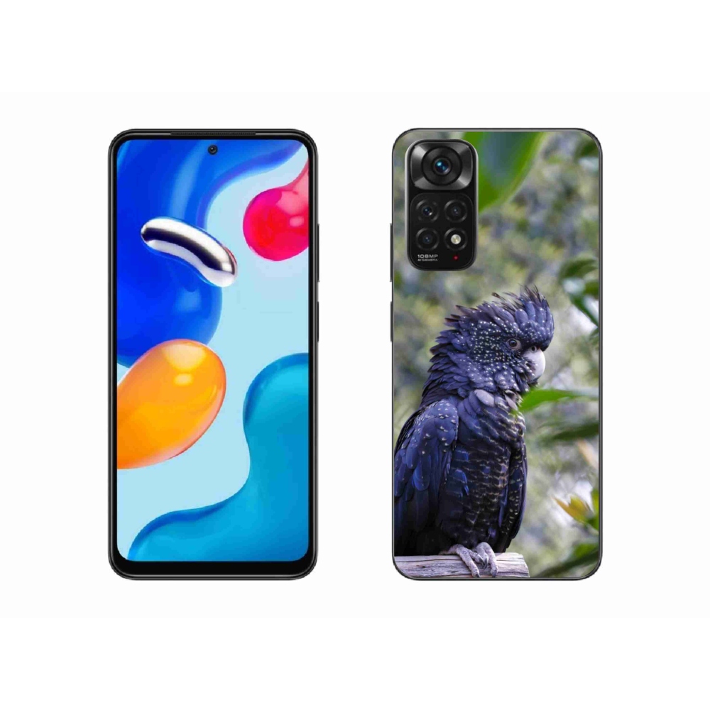 Gél borítás mmCase a Xiaomi Redmi Note 11S-hez - papagáj kakadu fekete