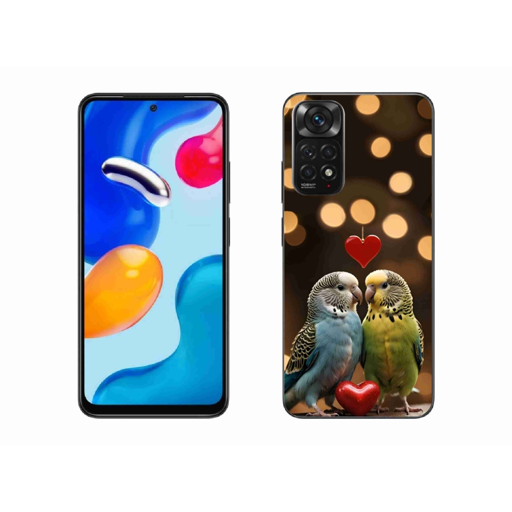 Gél borítás mmCase a Xiaomi Redmi Note 11S-hez - szerelmes papagájok