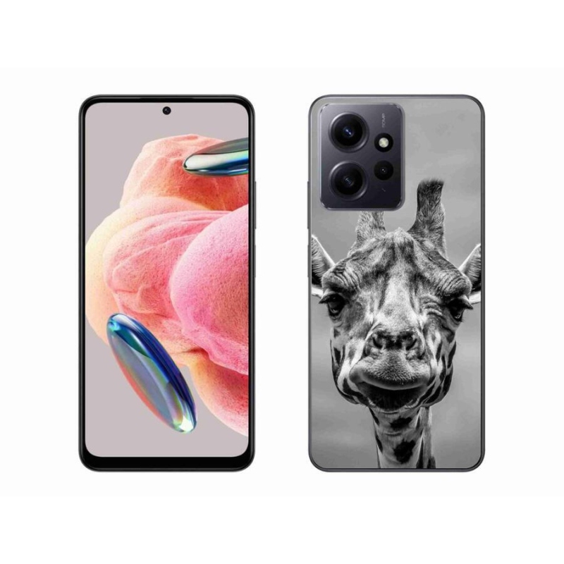 Gél borítás mmCase a Xiaomi Redmi Note 12 4G-hez - fekete-fehér zsiráf