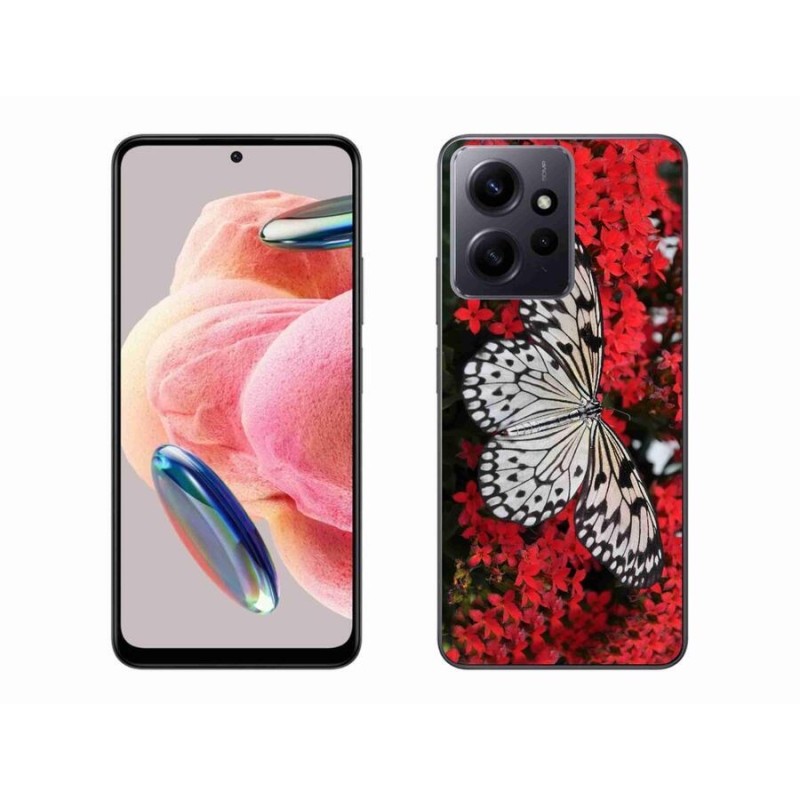 Gél borítás mmCase a Xiaomi Redmi Note 12 4G-hez - fekete és fehér pillangó 1