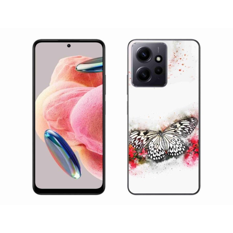 Gél borítás mmCase a Xiaomi Redmi Note 12 4G-hez - fekete és fehér pillangó