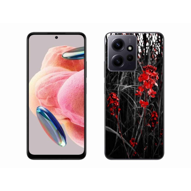 Gél borítás mmCase a Xiaomi Redmi Note 12 4G - piros növényhez