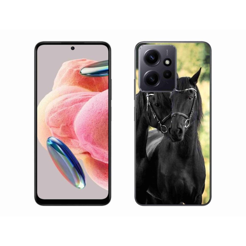 Gél borítás mmCase a Xiaomi Redmi Note 12 4G-hez - két fekete ló