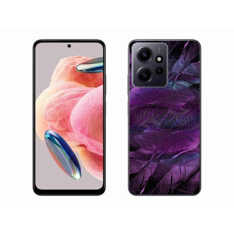 Zselés borítás mmCase a Xiaomi Redmi Note 12 4G-hez - lila tollakkal