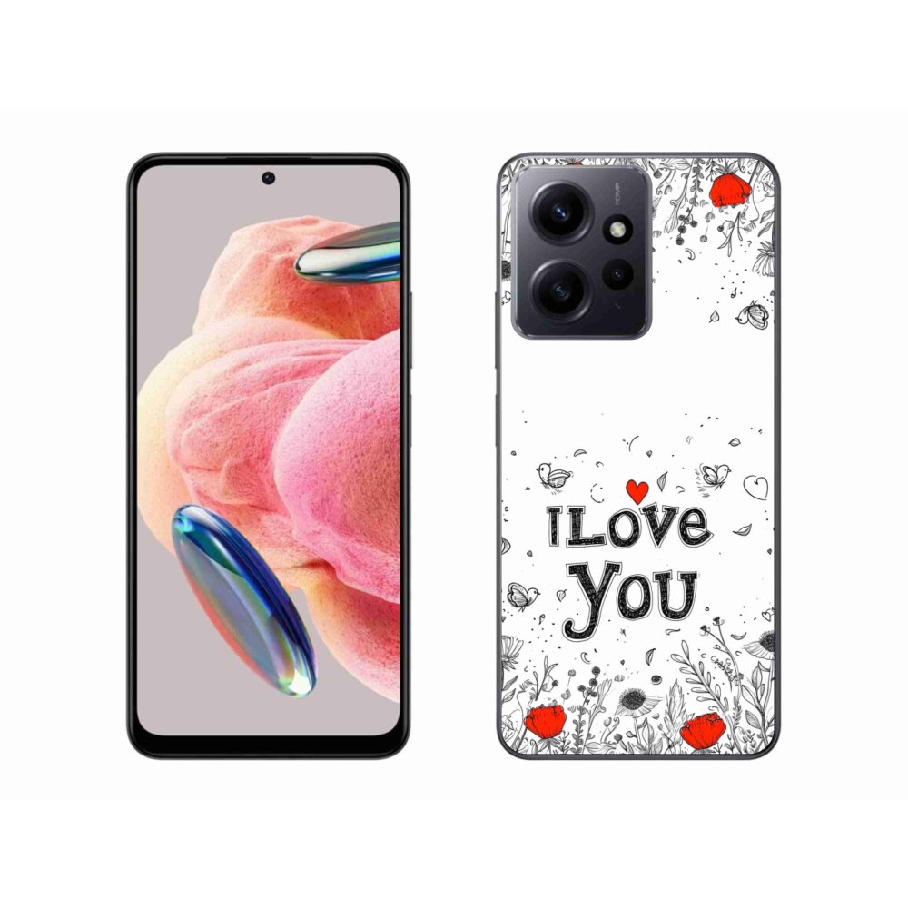 Gél borító mmCase a Xiaomi Redmi Note 12 4G-hez - I love you fehér háttérrel