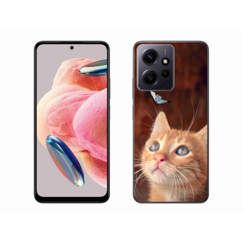 Gél borító mmCase a Xiaomi Redmi Note 12 4G-hez - pillangó és cica