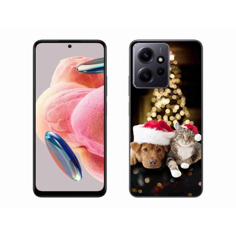 Gél borító mmCase a Xiaomi Redmi Note 12 4G-hez - Karácsonyi kutya és macska