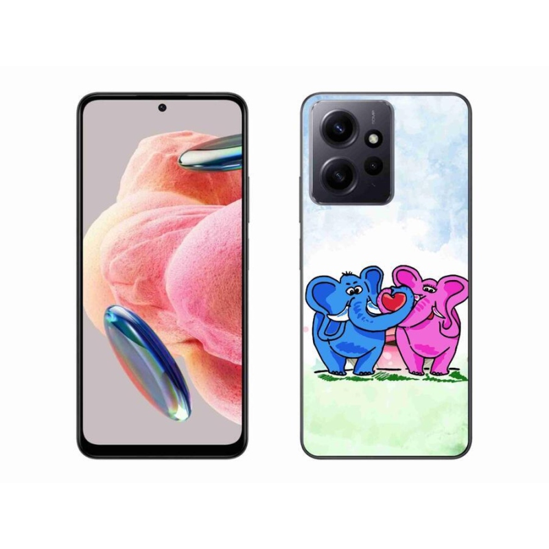 Gél borítás mmCase a Xiaomi Redmi Note 12 4G-hez - szerelmes elefántok