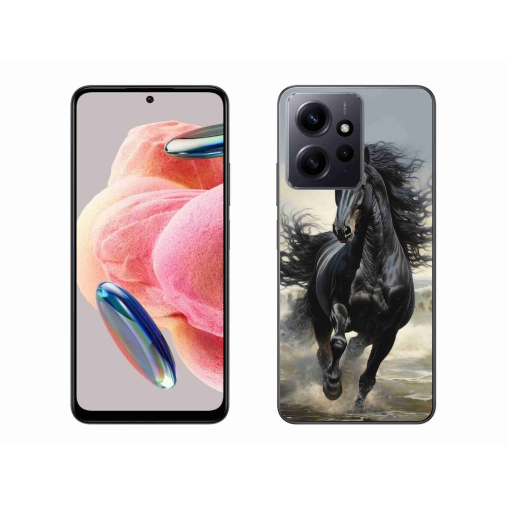 Gél borítás mmCase a Xiaomi Redmi Note 12 - futó fekete lóhoz