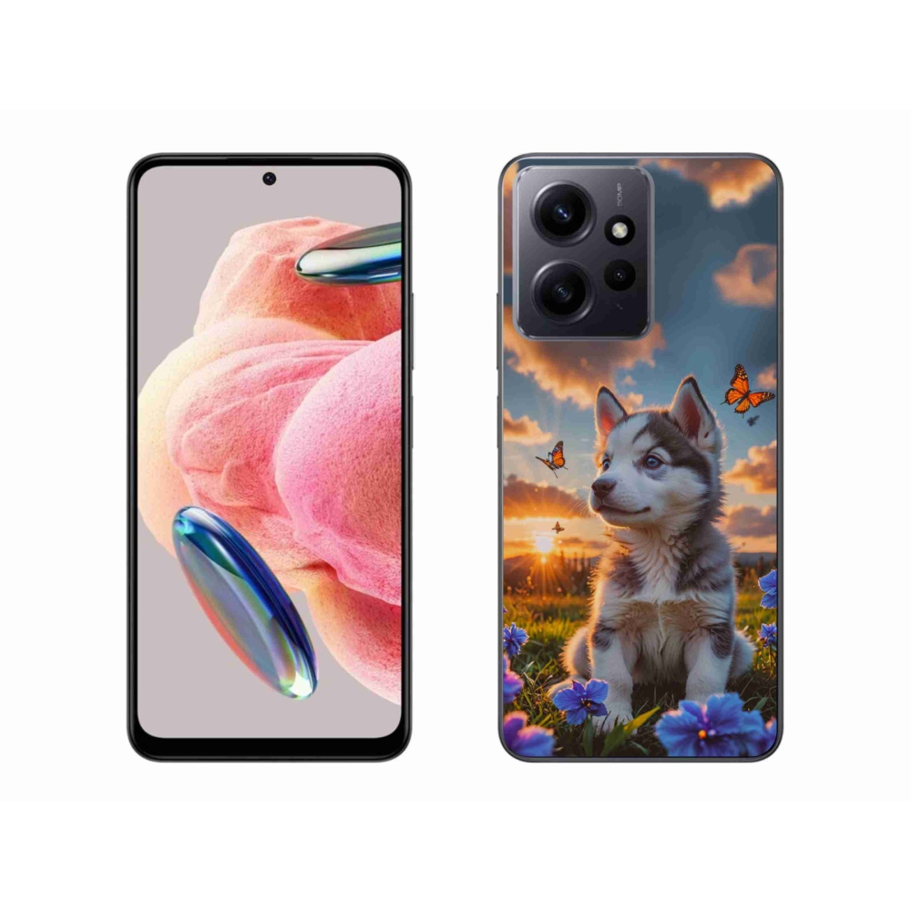 Gél borítás mmCase a Xiaomi Redmi Note 12-hez - husky a naplementében