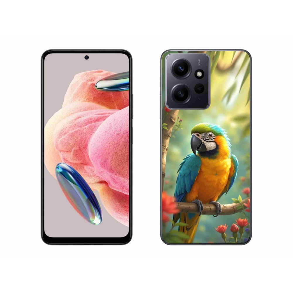 Gél borítás mmCase a Xiaomi Redmi Note 12-hez - papagáj ara kék és sárga