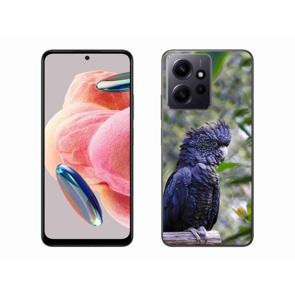 Gél borítás mmCase a Xiaomi Redmi Note 12-hez - papagáj kakadu fekete