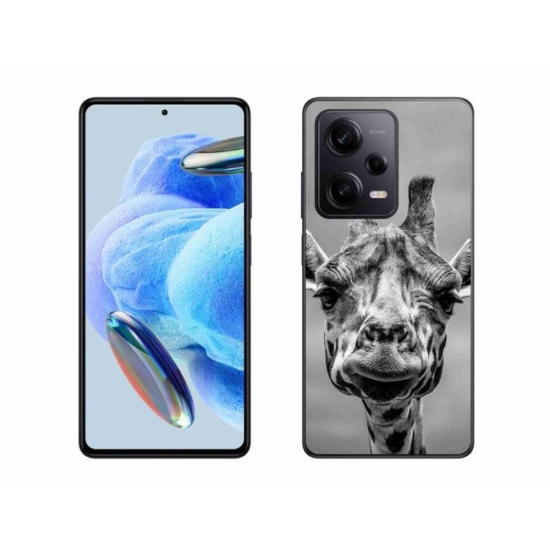 Gél borítás mmCase a Xiaomi Redmi Note 12 Pro+ 5G számára - fekete-fehér zsiráf