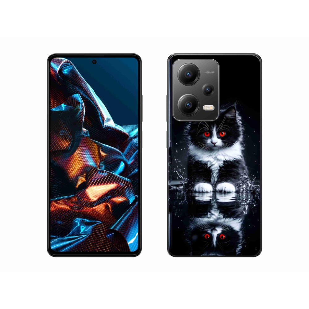 Gél borítás mmCase a Xiaomi Redmi Note 12 Pro 5G-hez - fekete-fehér cica