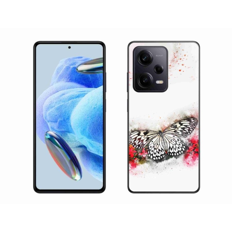 Gél borítás mmCase a Xiaomi Redmi Note 12 Pro+ 5G számára - fekete és fehér pillangó