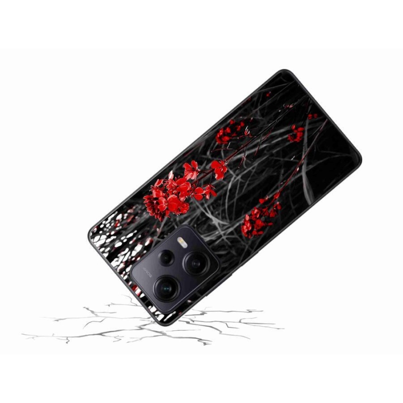 Gél borítás mmCase a Xiaomi Redmi Note 12 Pro+ 5G - piros növényhez
