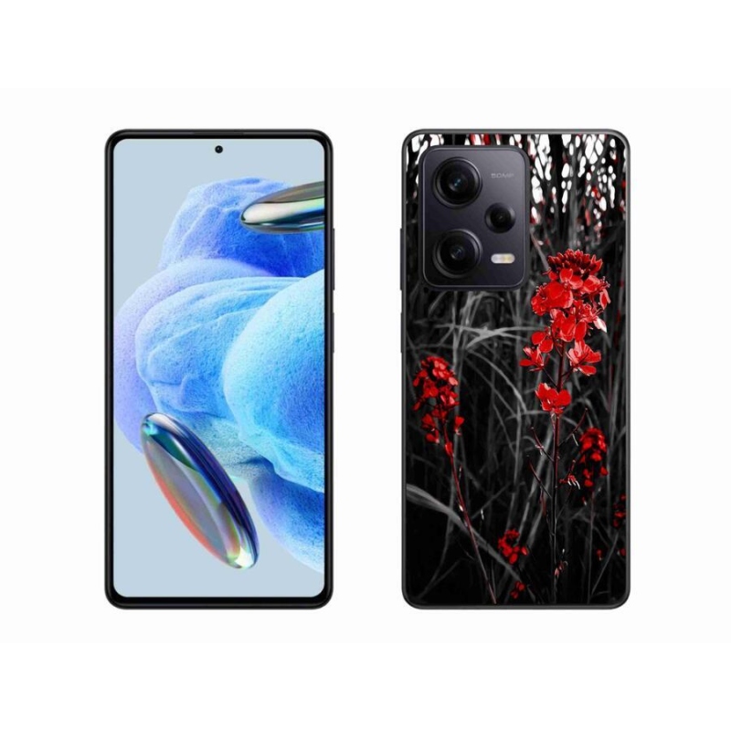 Gél borítás mmCase a Xiaomi Redmi Note 12 Pro+ 5G - piros növényhez