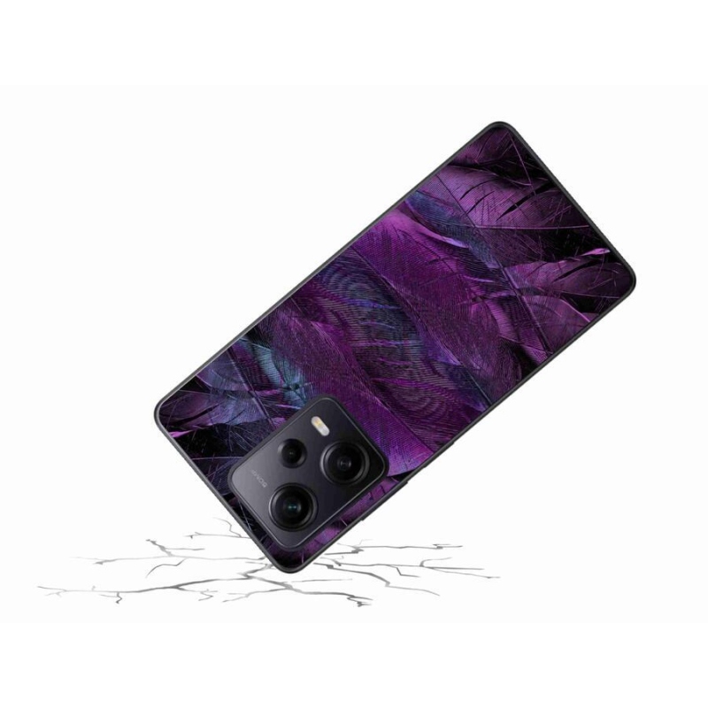 Zselés borítás mmCase a Xiaomi Redmi Note 12 Pro+ 5G számára - lila tollak
